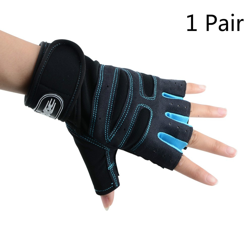 Gants d'haltérophilie d'entraînement de gymnase gants de forme physique de demi-doigt gants antidérapants de poignet de protection pour l'exercice extérieur d'intérieur