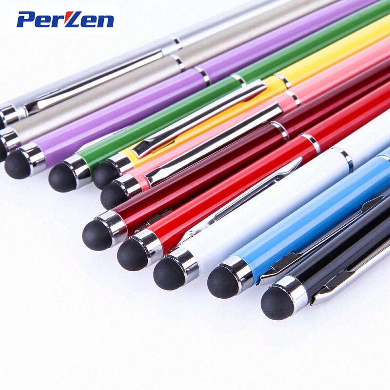 ! 10 stks/pak Universele 2 in 1 Touch Screen Stylus Pennen voor iPad iPhone Samsung Tablet/Alle Mobiele Telefoons/ tablet PC + Zip Bag