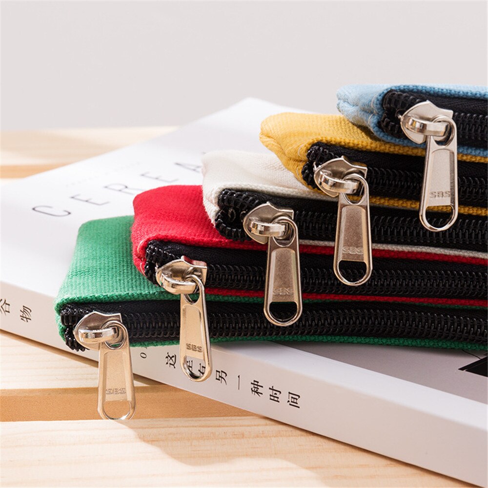 Stijl Katoenen Canvas Portemonnee Pure Kleur Eenvoudige Doek Coin Kleine Tas Voor Mannen En Vrouwen Kaart Portemonnee Sleutel rits Opbergtas