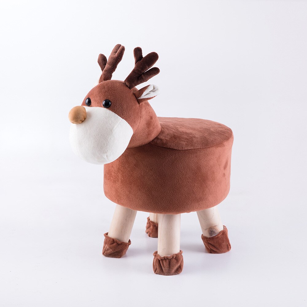 Baby Shining Kids Autostoeltjes Kid Stoel Baby Cartoon Stoel Hoogte 28Cm Creatieve Dier Bank Houten Bank Pluche Comfortabele Baby seat: Elk