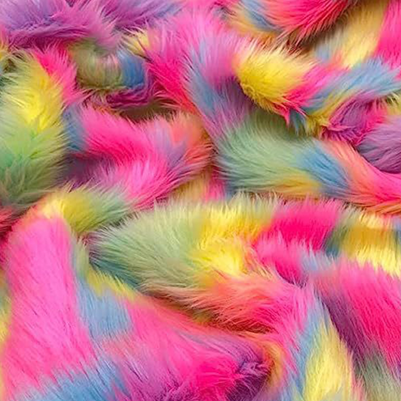 Zachte lange vachtstof kleurrijke vierkante pluche kunstmatige patchwork doe-het-zelf handgemaakte kerstpop baard haar kussen naaimateriaal accessoire: Rood