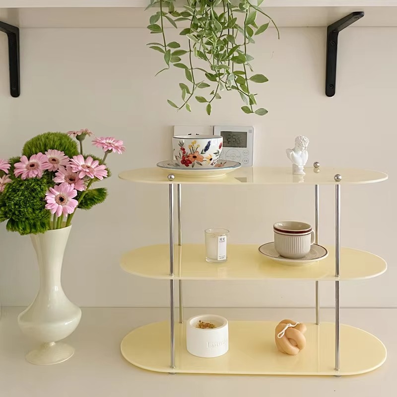 Rack de armazenamento de mesa acrílico de 3 camadas, suporte de exibição de copos de perfume e água, armazenamento de cosméticos, organizador de moldura de exibição de joias: Violeta