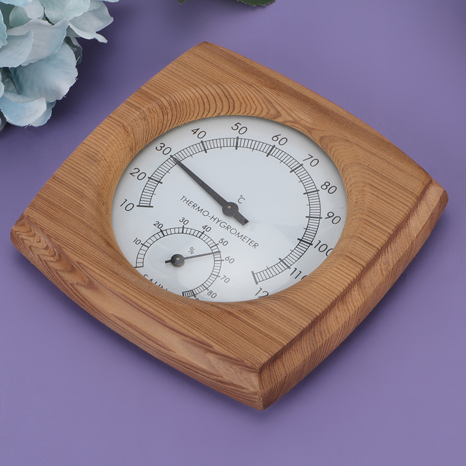 2‑In‑1 Indoor Wood Thermo‑Hygrometer Thermometer Hygrometer Steam Room Sauna Room Accessories