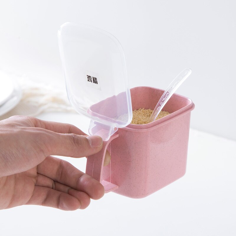 Pressad vetesmak kryddlåda i plast kryddlåda set kök hushållssaltkanna kryddlåda kryddlåda