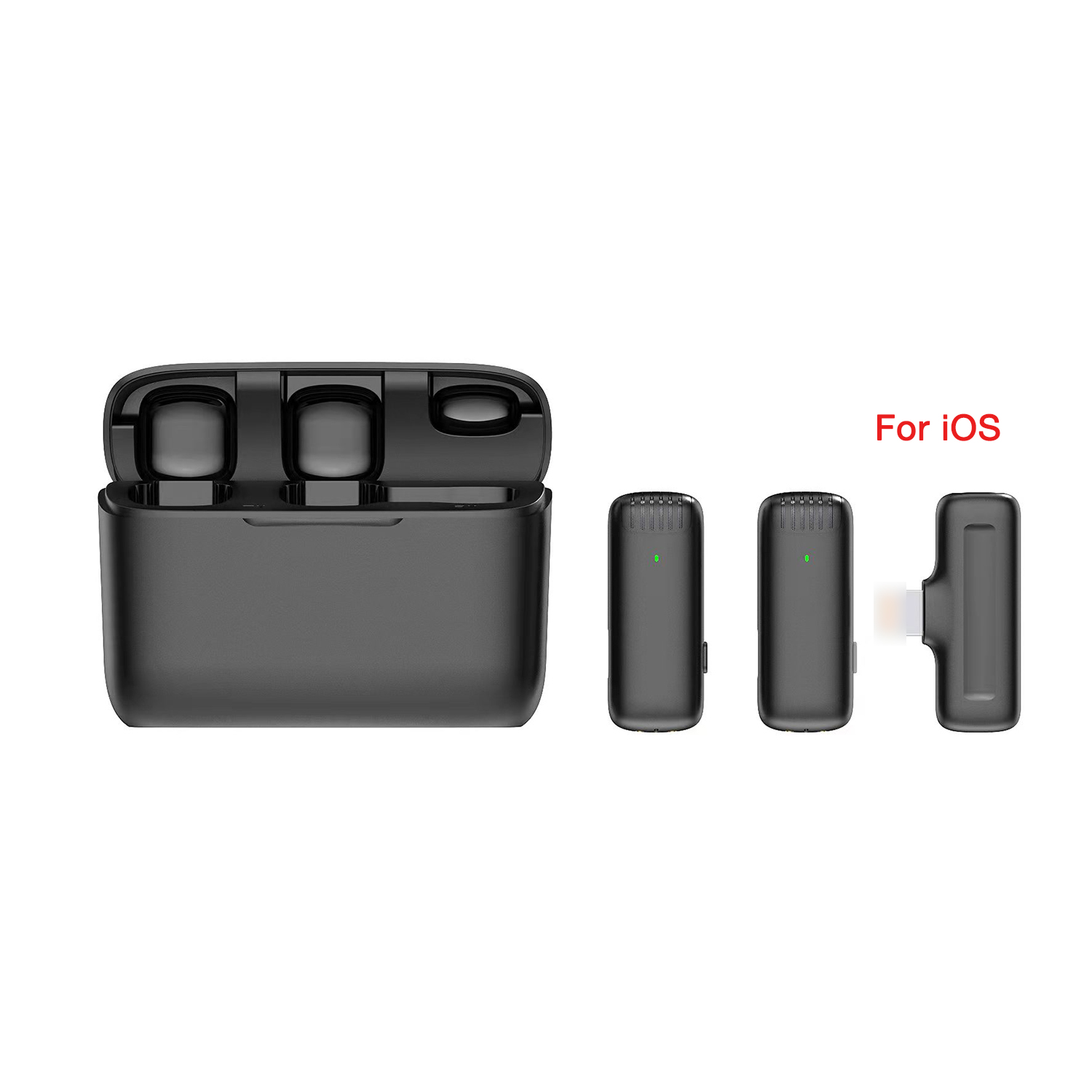 J13 Wireless Lavalier Microphone Charging Case Mic Portable Audio Video Recording for iPhone Android Notebook Live Gaming Mic: GRAY