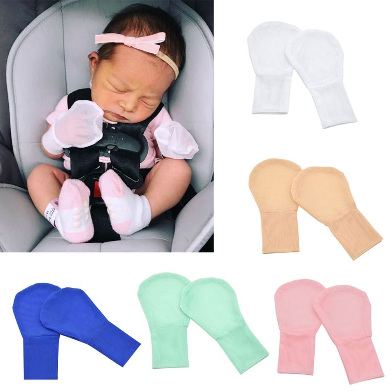 Anti-krab wanten voor pasgeborenen, zomer ademend mesh baby handschoenen, kinder beschermende gezichtshandschoenen, wanten