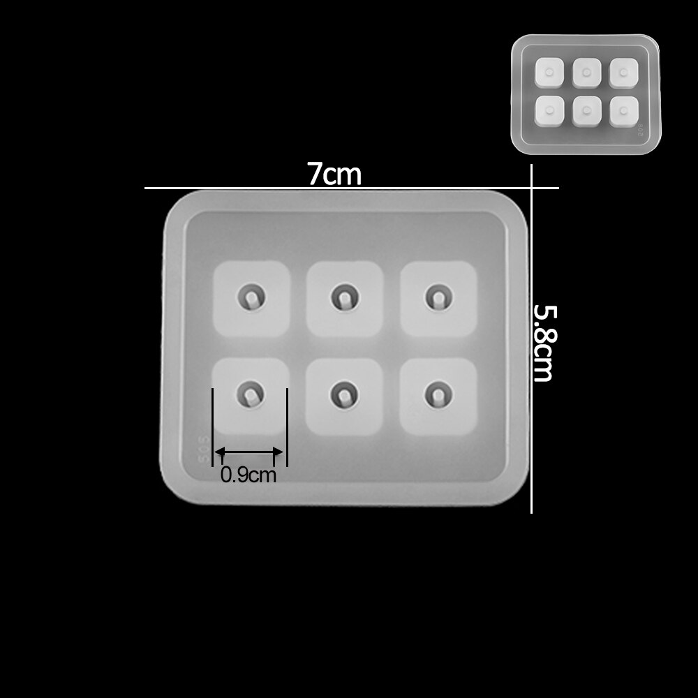 12 Pieces Resin Silicone Prismatic Mold 6 Grid Square Round Casting Mold Beads Pendant DIY Jewelry Making Finding Tools: 07