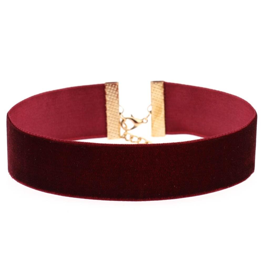 Eenvoudige Punk Zwart Rood Fluwelen Choker Ketting Gothic Ronde Touw Chocker Vintage Hals Sieraden Voor Vrouwen