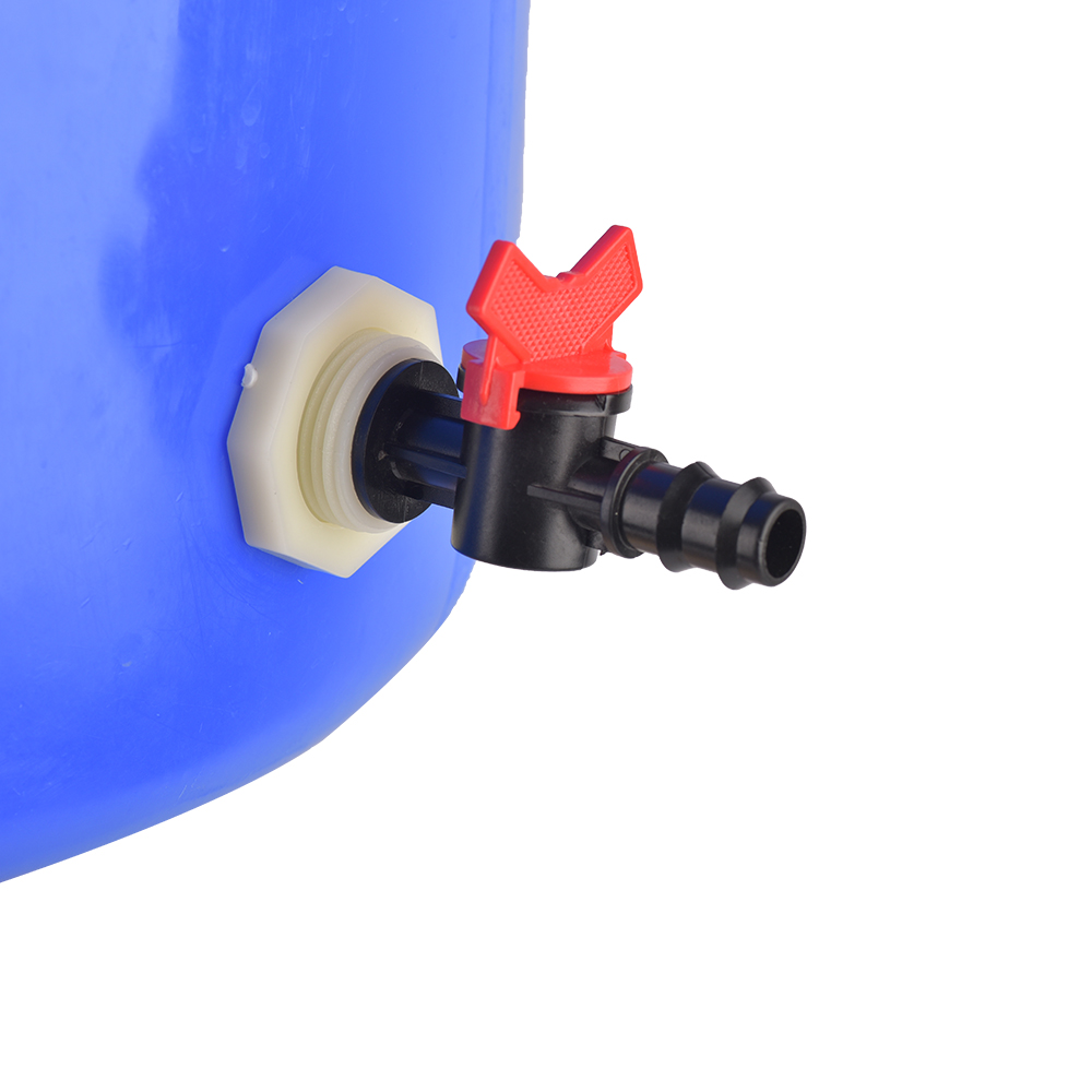 3/4 Inch PVC Rain Barrel Bulkhead Valve Adapter with 16、20mm Hose Adapter for Aquariums Water Tanks Pools