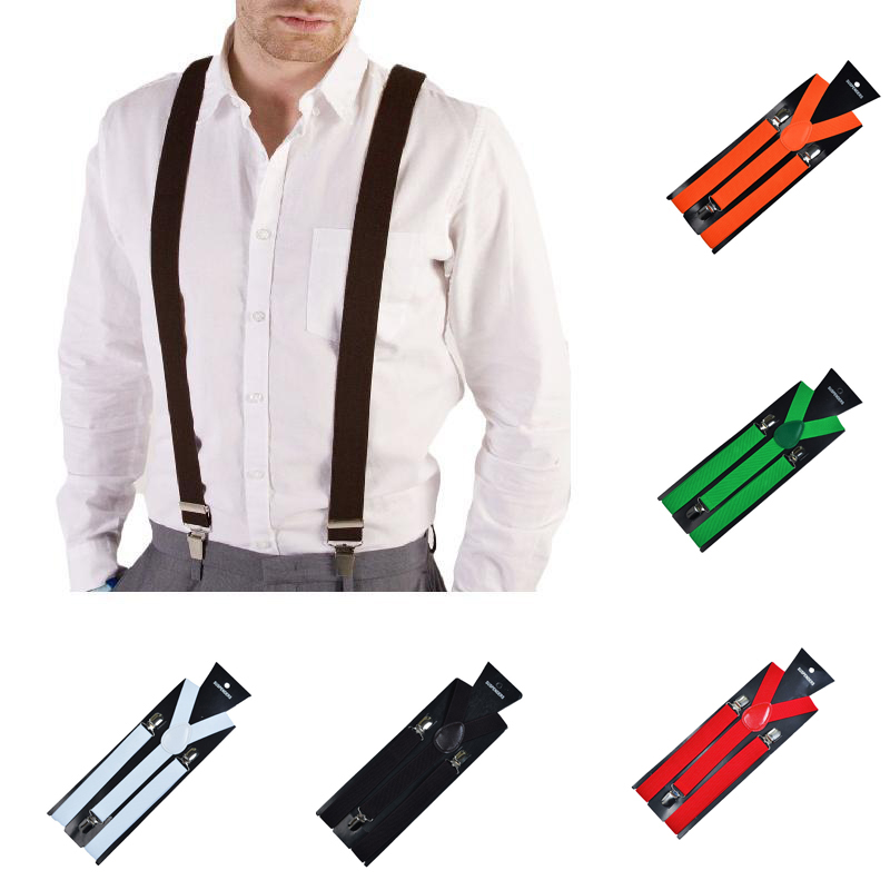 Tirantes elásticos de Color sólido para hombre y mujer, Tirantes ajustables, pantalones con tirantes para traje de boda, accesorios para falda,