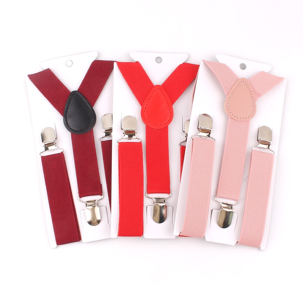 Kids Suspenders Solid Adjustable Elastic Suspender Candy Color Children Braces Wedding Accessories Girls Boys Straps