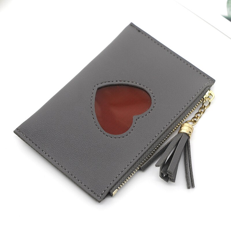 dames portefeuille en cuir synthétique polyuréthane dames porte-monnaie dames crédit portefeuille porte-cartes femmes multi-carte carte sac: Gray
