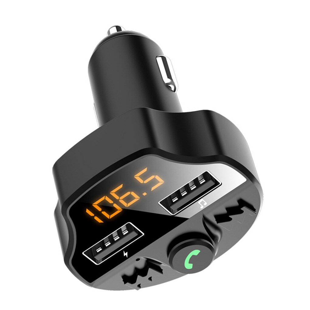Handsfree Car Kit Bluetooth 5.0 Wireless FM Transmitter Battery Voltage LCD Auto MP3 Player USB Charger