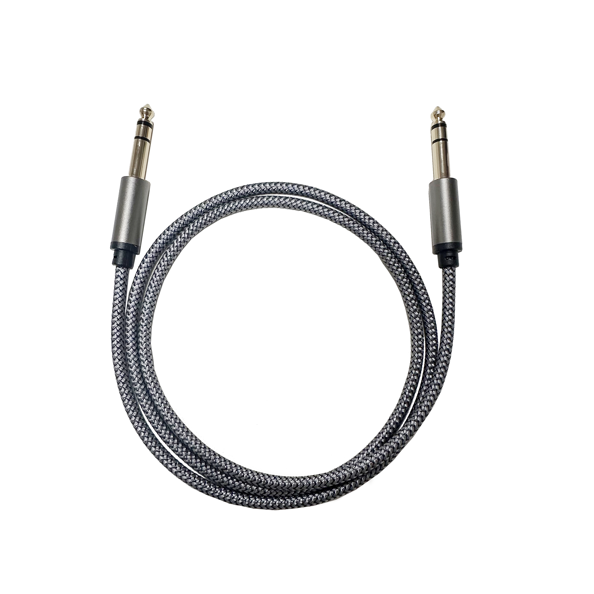Cable de instrumento TRS de 1/4 pulgadas, Cable de interconexión de Audio estéreo con conector macho de ángulo recto de 6,35mm, Compatible con graves, teclado, mezclador, amplificador: Morado / 1,5 m