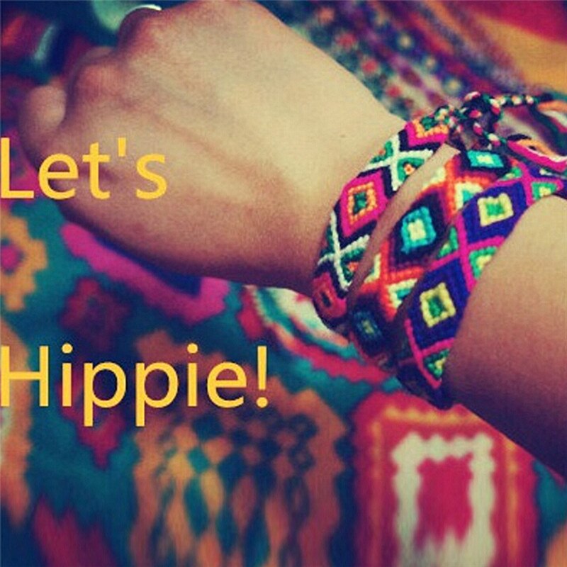 Handgefertigtes, gewebtes Armbinde Ich bin boho-stil mit regenbogenmuster, glücksbringer-freundschaftsarmbänder für damen und herren, boho-fransen, geflochtener schmuck