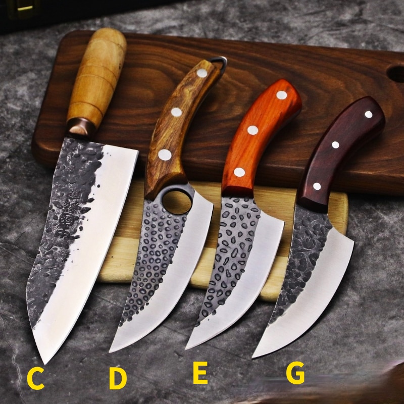 Japanese high carbon steel forged knife, by 30 years of master Tang handmade kitchen knife slicing knife
