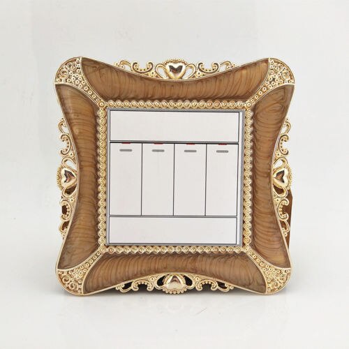 Resin Single Light Switch Surround Socket Finger Plate Panel Wall Decor: Coffee
