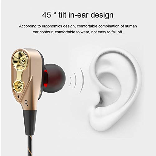 Podwójny napęd Stereo przewodowe słuchawki douszne słuchawki douszne słuchawki basowe dla IPhone 7 Samsung 3.5mm sportowy zestaw słuchawkowy do gier z mikrofonem