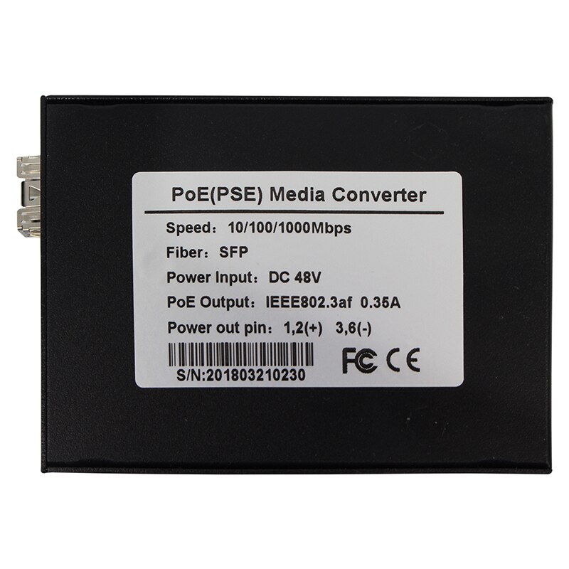 10/100/1000base-t à porta da fibra 1000base-x e às portas rj45 poe (pse) ethernet media converter suporta a função MDI-MDIX automática