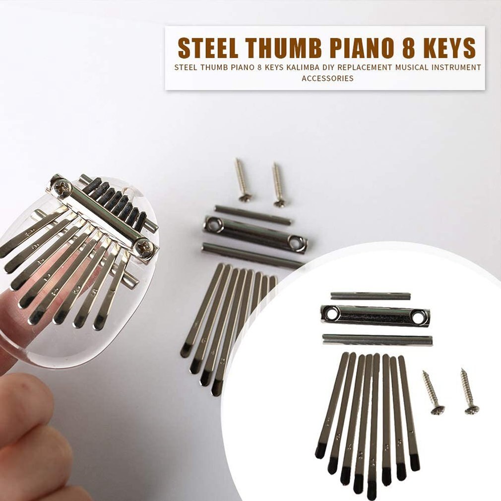 8-key Thumb Piano Silver Replacement Of Parts Key Dial Diy Accessories Practical Thumb Piano Hardware Suite Mini Piano Parts