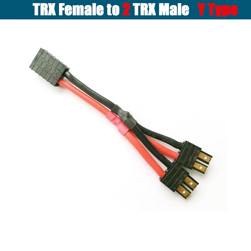 1PCS XT60 Parallel Battery Connector Cable Dual Extension Y Splitter Silicone Wire: TRX 1 F to 2 M