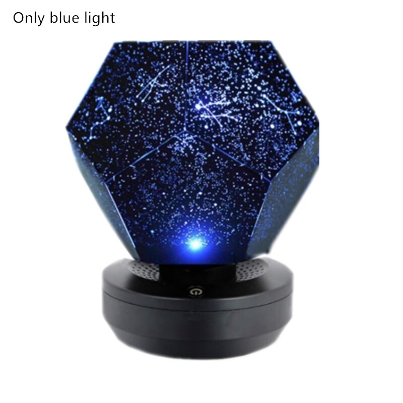 Galaxy sky projektor stjerne nat lys led lampe indretning med batteri fjernbetjening soveværelse belysning værelse romantisk 3 farver personali: Usb blå