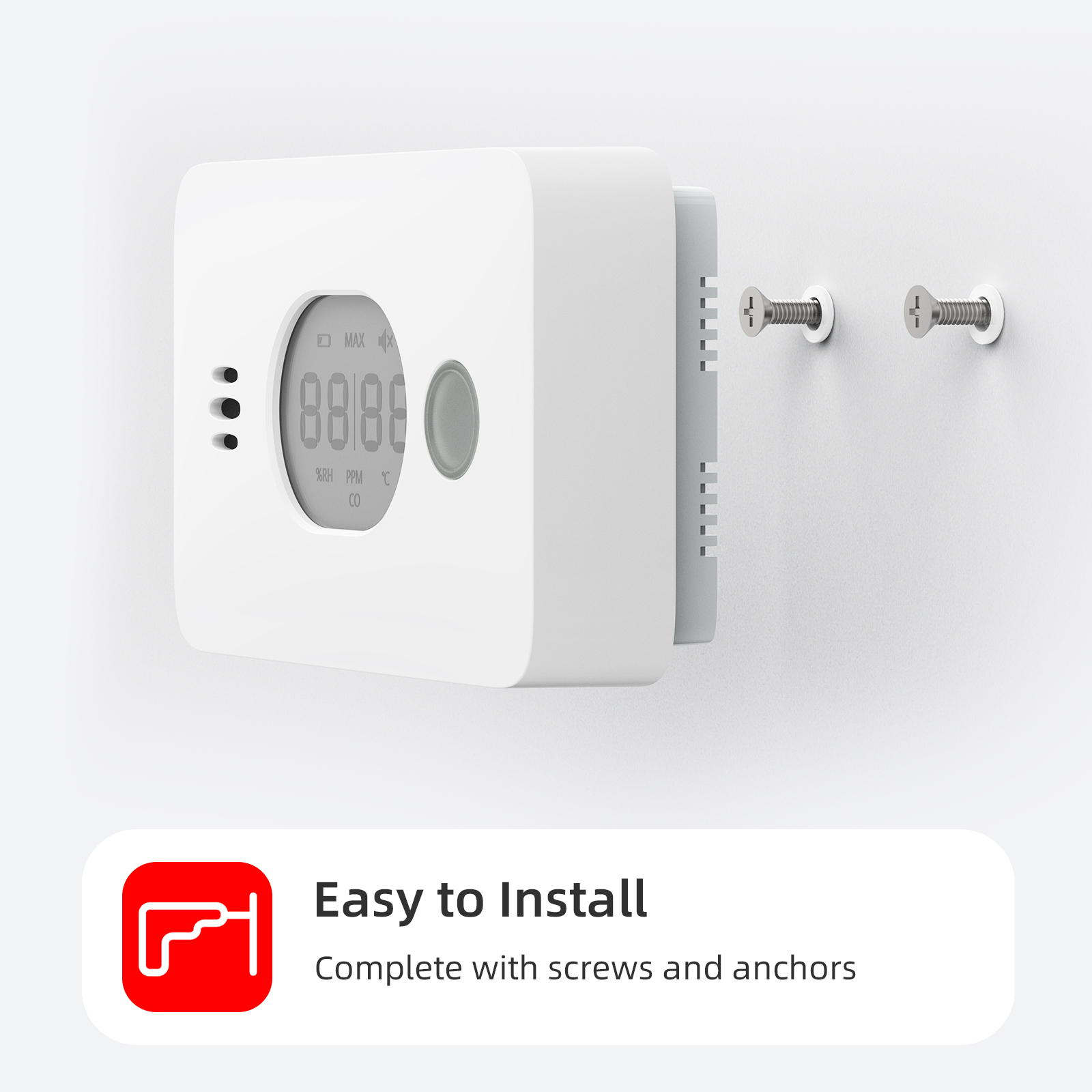 3-in-1 koolmonoxidedetector met temperatuur en vochtigheid Digitaal scherm Draadloze CO-detector Home Security Protection CO-alarm