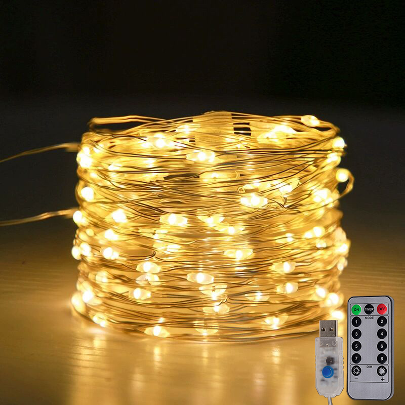 Led-lyslenker med usb-plugg og fjernkontroll for innendørs og utendørs hage, soverom, bryllupsfest, bursdagsdekorasjon: X