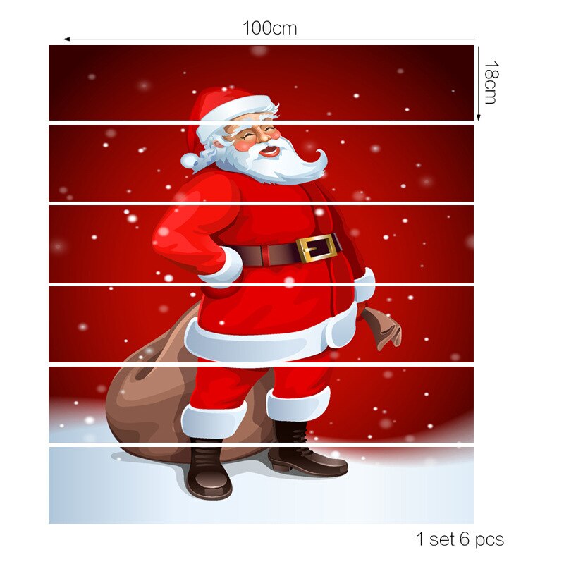 Autocollant 3D en PVC auto-adhésif pour escaliers, 6 pièces, mosaïque pour décoration de maison, escaliers, marches d&#39;escalier, décoration de noël: Santa Claus