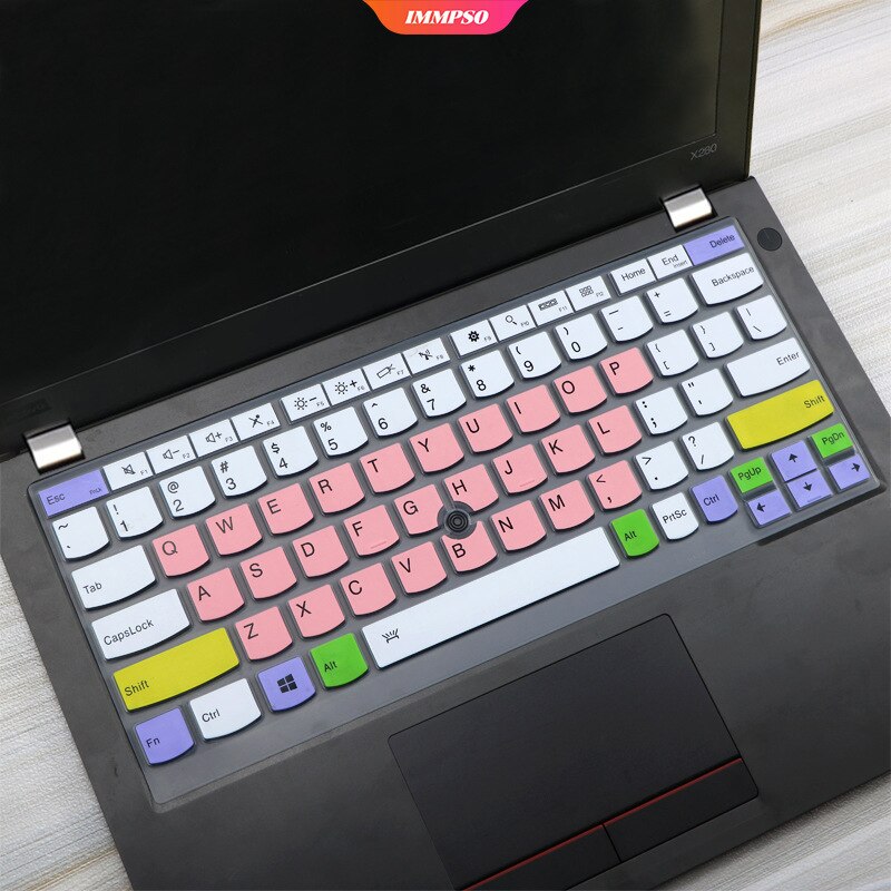 Silicone Laptop Notebook Keyboard Cover Sticker for Lenovo ThinkPad X390 X250 X260 X270 X280 12.5 inch Notebook Protector: Candypink