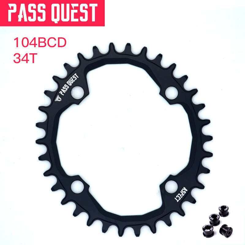 Pass quest mtb 104 bcd oval smal bred kedjeband mountainbike kedjehjul 34t 36t 38t 40t 42t 44t 46t 48t kedjehjul: 34t