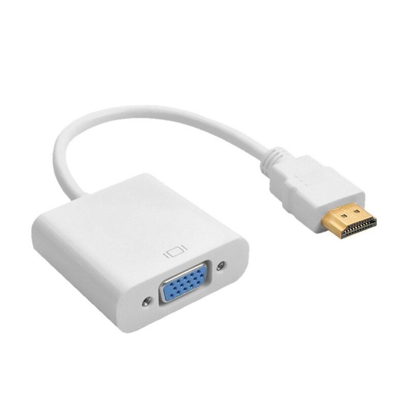 R9JA Digital to Analog to VGA Adapter Male to VGA Female Converter for Laptop, Monitor, PC, Digital Camera, Etc: White