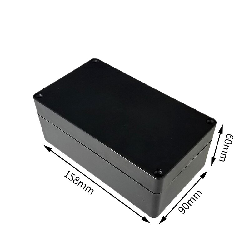 Black Box Outdoor Waterproof Case Plastic Box Electronic Project Case Instrument Waterproof Junction Box Housing: 158-90-60