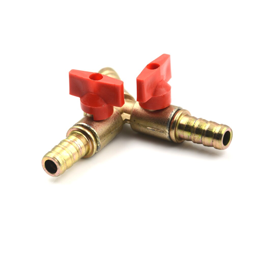 1/4 "12mm jardín automotriz 3/8" 10mm latón Y 3 de riego válvula de bola de cierre pinza accesorio para manguera Barb combustible Gas agua petróleo