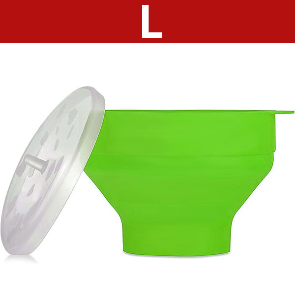 Silikon Mikrowelle Popcorn Popper bpa frei zusammen klappbare Popcorn Schüssel mikrowellen geeignete Popcorn Maker mit Deckel spülmaschinen fest: Licht Grün