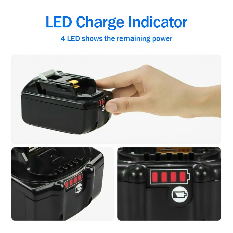 Original For Makita 18V 18000mAh 18.0Ah Rechargeable Power Tools Battery with LED Li-ion Replacement LXT BL1860B BL1860 BL1850