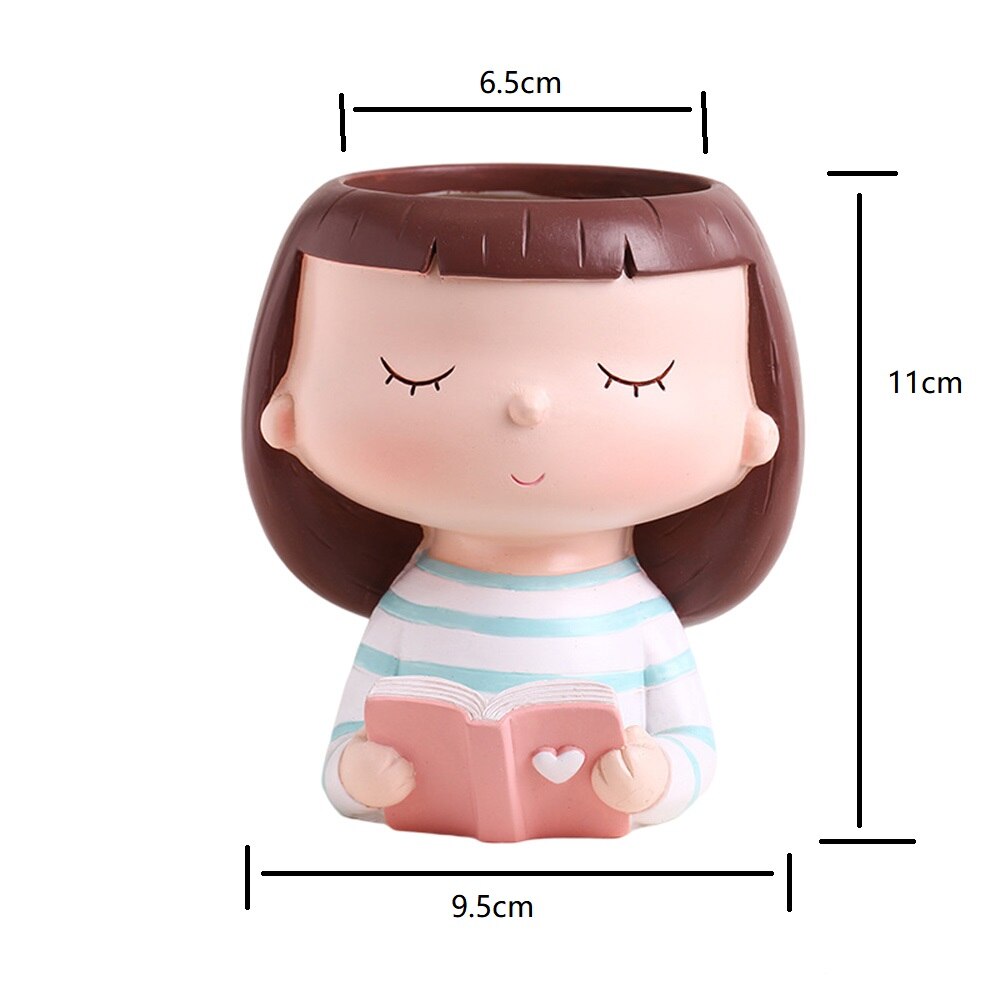 Leuke Meisje Vaas Bloempot Hars Creatieve Gedroogde Bloem Meisje Vaas Ornamenten Handwerk Bloempot Decoratie Home Decoratie: DY2048A