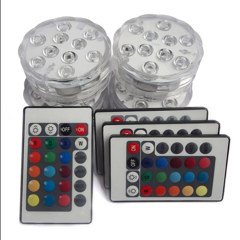 10Leds Zwembad Licht Rgb Submersible Licht Onderwater Led Night Light Voor Outdoor Vaas Aquarium Vijver Disco Bruiloft party