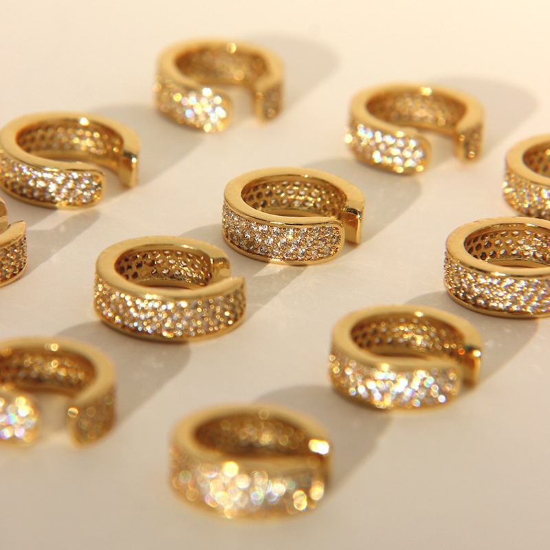 Peribox sbox único pedaço largo clipe brincos sem peçaes cz pedra brincos geométricos para mulheres minimalista orelha manguito 2020 na moda