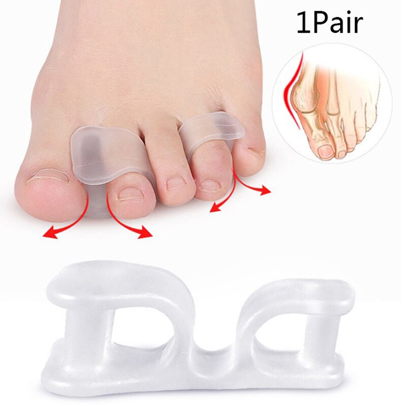 2 kpl = 1 pari ortoosi jalkojen hoito pedikyyri tarvikkeet silikoni geeli kaksireikäinen varpaan erotin suojelija bunion hallux valgus säädin