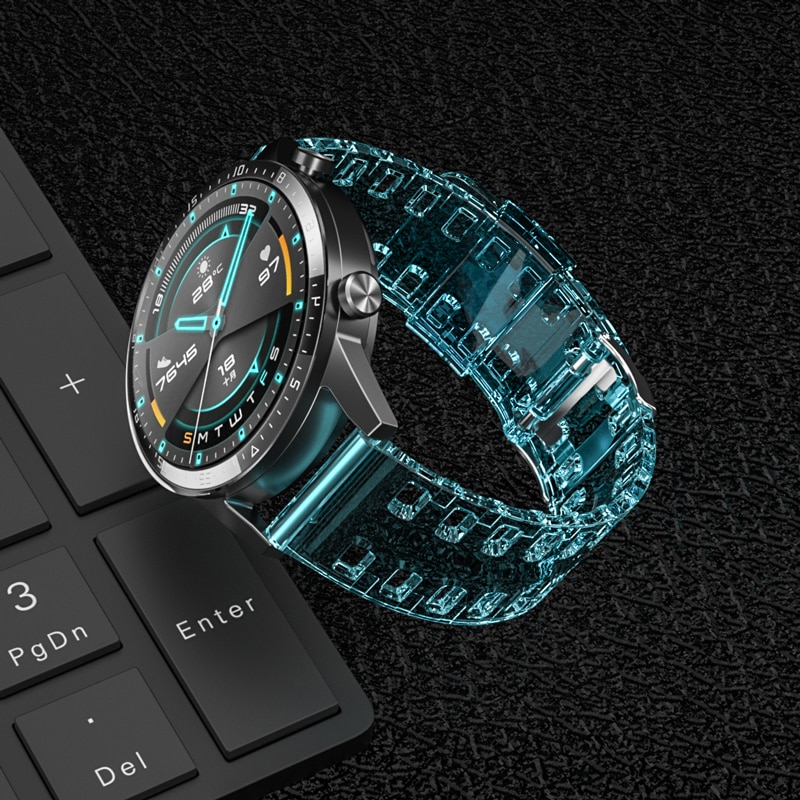 18mm 20mm 22mm gjennomsiktig reim for huawei watch  gt 2e / honor magic watch 2 for samsung watch 46mm galaxy watch active 2 band
