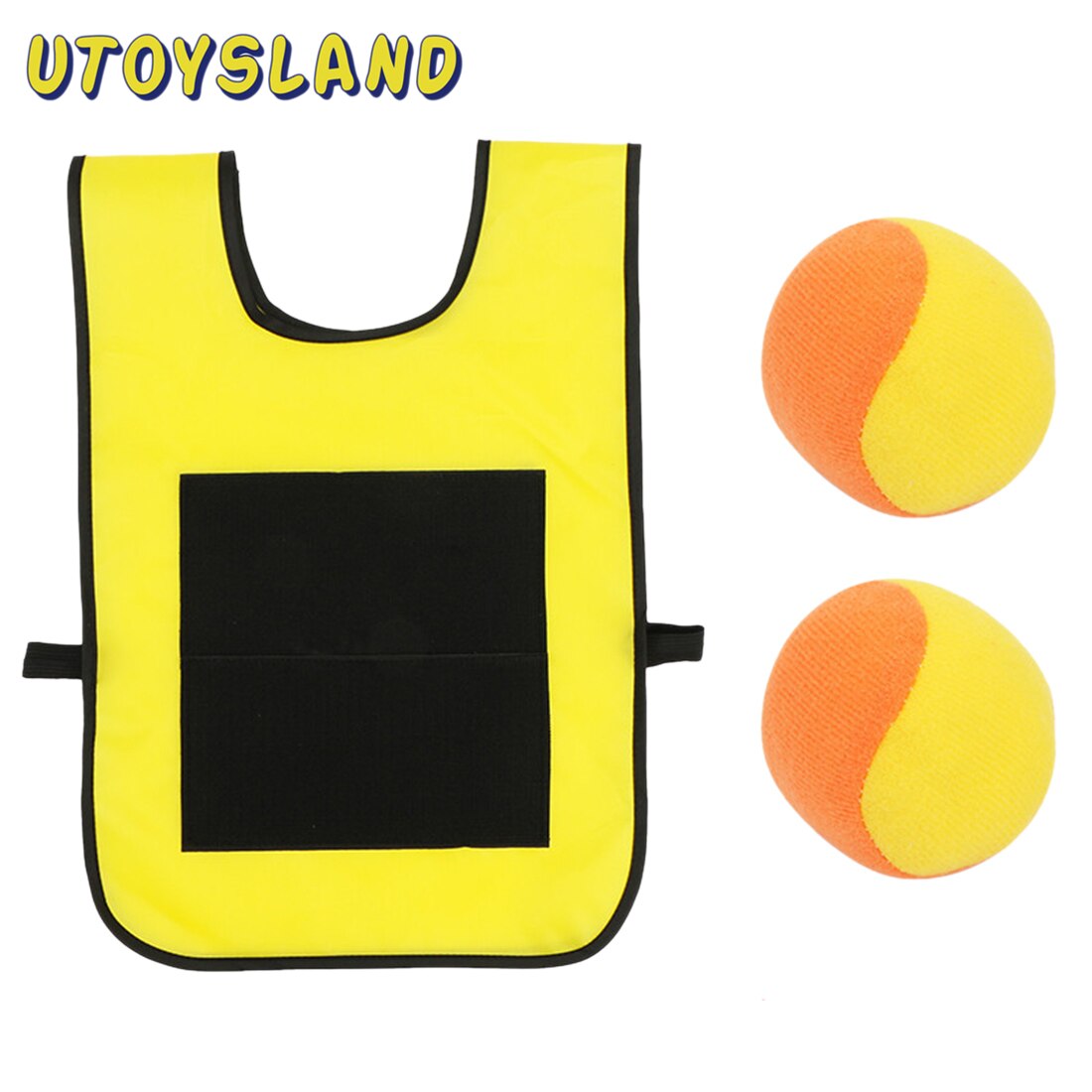 Dodgeball tag sticky väst catch toss game sticky target bollväst utomhus kastmål spel för barn -gul orange och så vidare