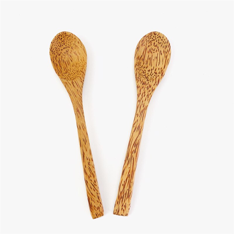 1PC Organic Coconut Palm Coconut Spoon Wood Cutlery Natural Bamboo Wooden Spoon for Coconut Shell Bowl Bamboo Spoon Cutlery