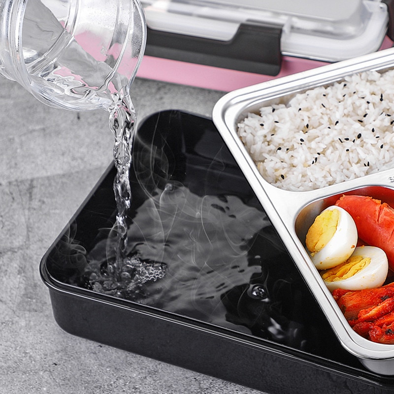 Edelstahl 304 Mittagessen Kasten Mit Löffel dicht Mittagessen Bento Boxen Geschirr einstellen Mikrowelle Erwachsene freundlicher Lebensmittel Container
