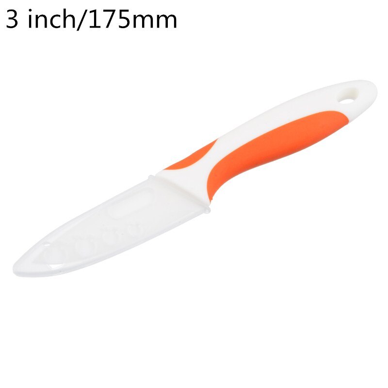 3/4/5 Inch Ceramic Kitchen Knives White Blade Colorful Handle Paring Pare Peel Slice Cooking Tool Ceramic Knife: 3 inch orange