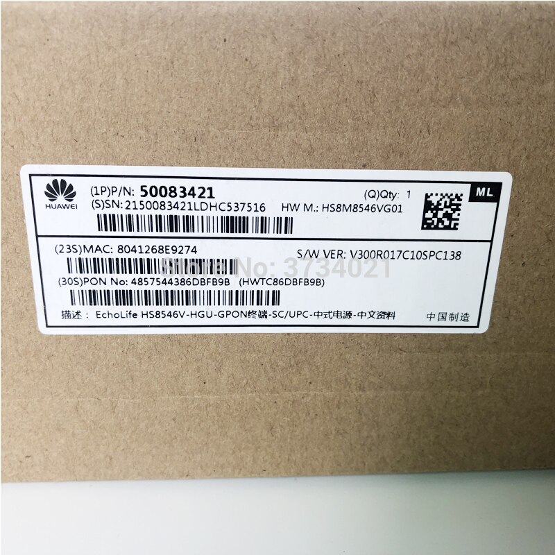 Qualidade superior huawei hs8546v gpon onu com logotipo móvel de china, 4ge + 1tel + 2usb wifi 2.4ghz & 5ghz, mesmo que hg8245h hg8240h hg8045q