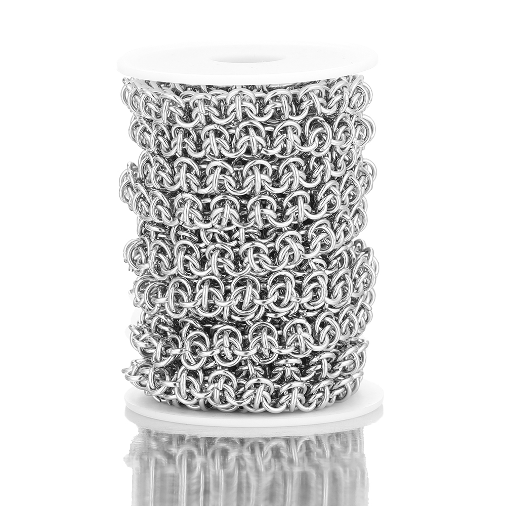 Anillos de 1 metro y 8mm, cadenas de hip hop unidas, collares Punk gruesos de acero inoxidable, cadenas, pulseras, , accesorios, joyería DIY
