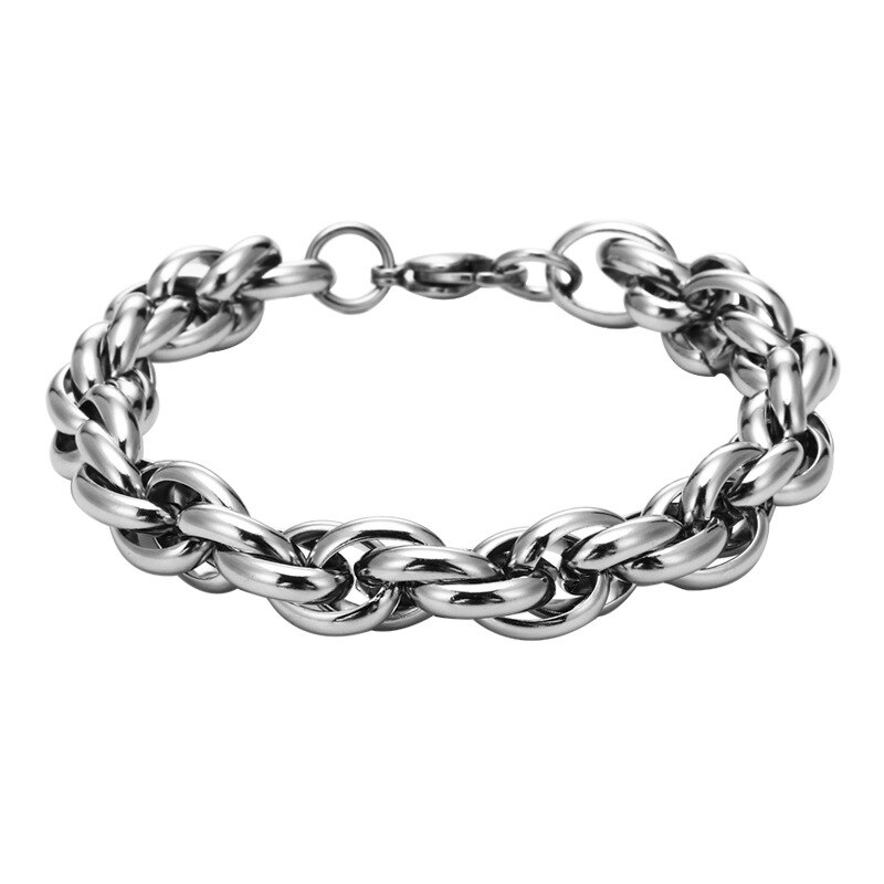 In elkaar grijpende armband hiphop straatcultuur titanium roestvrij staal materiaal klassieke kettingarmband heren trendy sieraden