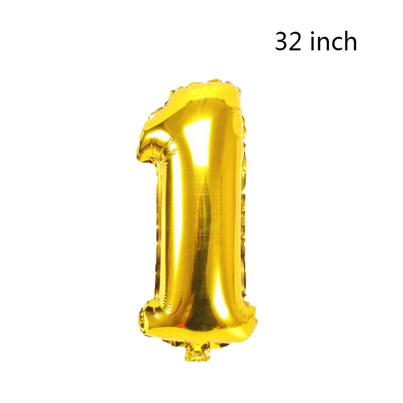 Ballons pour bébé 1 premier anniversaire | Ballon pour fille et garçon de 1 an, ballons avec numéros à feuille d'aluminium, décoration de fête pour enfants, de fête: 32 inch gold 1