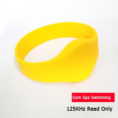 Pulsera EM 125Khz EM4100, pulsera de silicona RFID, solo lectura, Protocolo 18000-2: WB01-Yellow